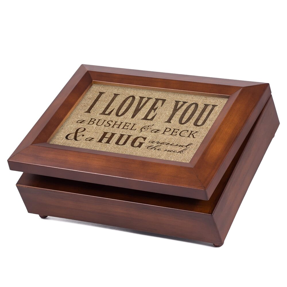 6016 I Love You A Bushel & A Peck Wood Finish Jewelry Music Box - Plays